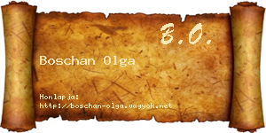 Boschan Olga névjegykártya